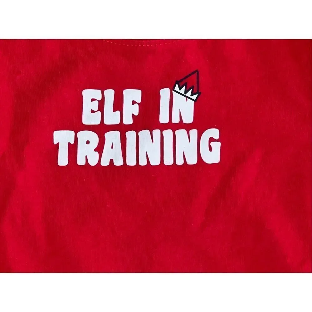 Oshkosh B'gosh Red Elf in Training Christmas Bodysuit One Piece Outfit 24 months
